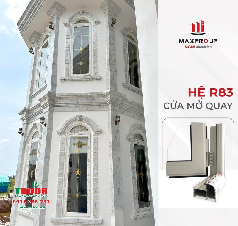 Cửa sổ mở quay nhôm MaxPro hệ 83