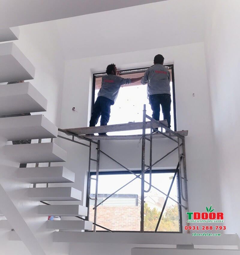 Thi công cửa nhôm cao cấp cho biệt thự A Luận Khu Golf Valley, Đà Lạt